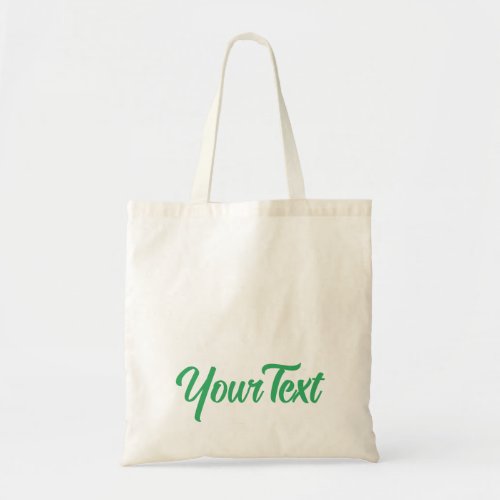 Elegant Modern Sea Green Calligraphed Text Top Tote Bag