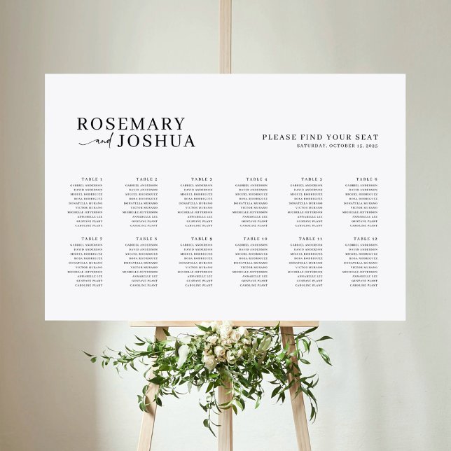 Elegant Modern Seating Chart Find Your Seat Foam Board (Creator Uploaded)