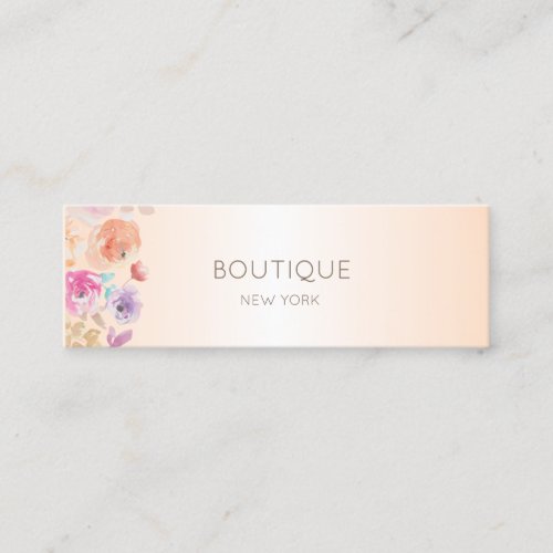 Elegant Modern ShinyWatercolor Flowers Mini Business Card