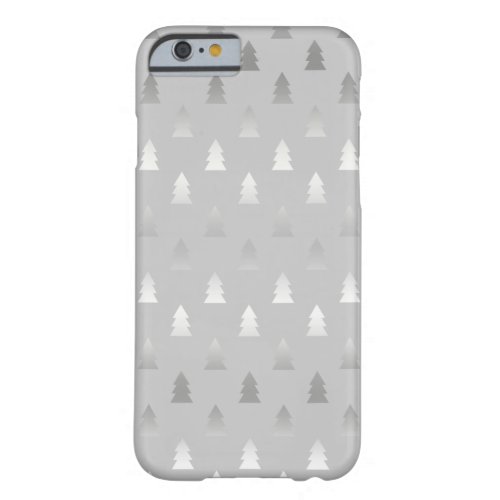 elegant modern silver Christmas tree pattern Barely There iPhone 6 Case