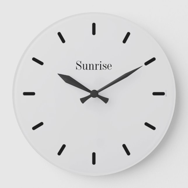 Elegant Modern Silver Color & Black Large Clock (Front)