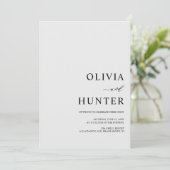 Elegant Modern Silver Gray Wedding All-in-one Invitation (Standing Front)