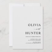 Elegant Modern Silver Gray Wedding All-in-one Invitation (Front)