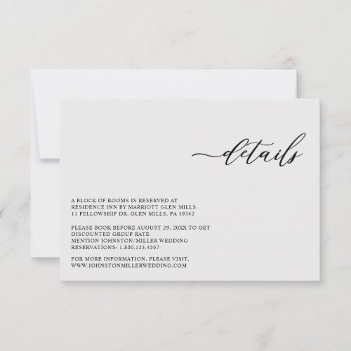 Elegant Modern Silver Gray Wedding Enclosure Card