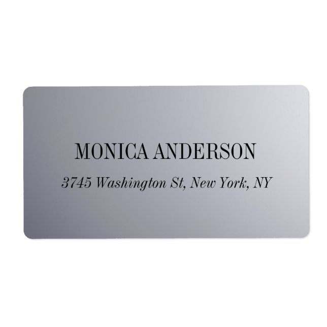 Elegant Modern Silver Grey Label (Front)