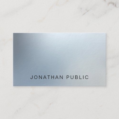 Elegant Modern Silver Look Plain Professional Luxe Business Card