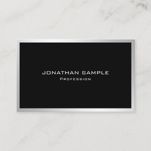 Elegant Modern Silver Professional Simple Plain Business Card