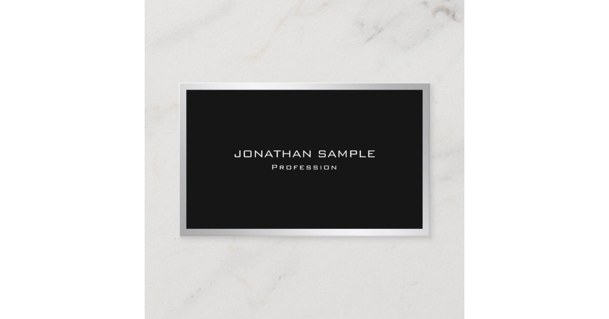 Elegant Modern Silver Professional Simple Plain Business Card | Zazzle