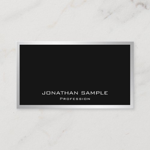 Elegant Modern Silver Professional Simple Template Business Card