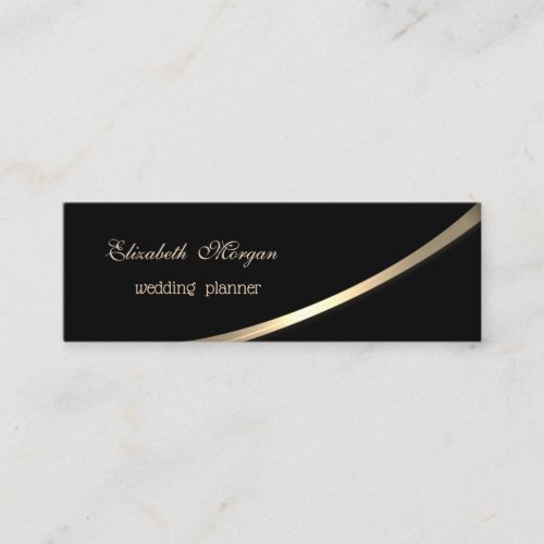 Elegant  Modern Simple Black Gold Mini Business Card