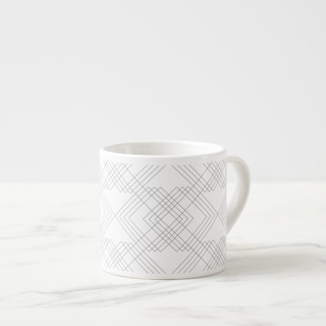 Elegant, modern, simple, cool chic graphic pattern espresso cup (Front Right)