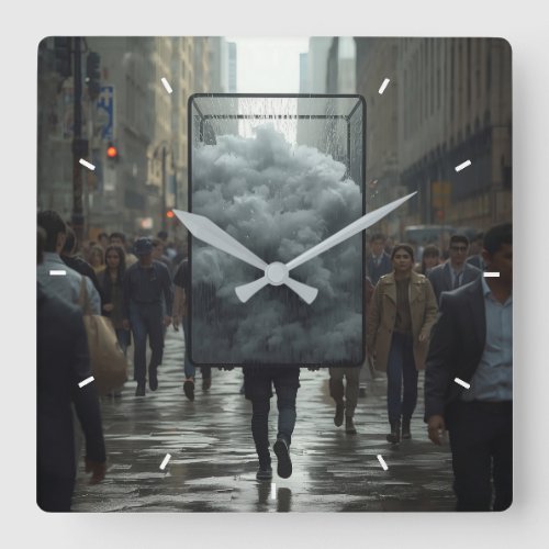 Elegant Modern Simple Custom Add Your Own photo Square Wall Clock