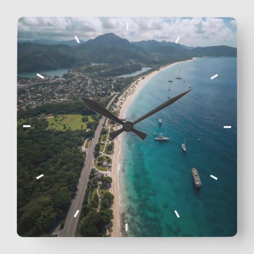 Elegant Modern Simple Custom Add Your Own photo Square Wall Clock