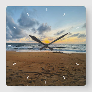 Elegant Modern Simple Custom Add Your Own photo Square Wall Clock