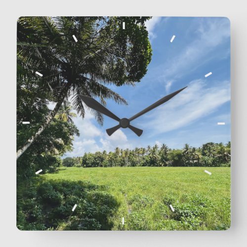 Elegant Modern Simple Custom Add Your Own photo Square Wall Clock