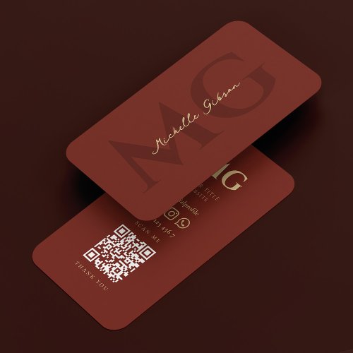Elegant Modern SImple Dark Terracotta Professional Business Card