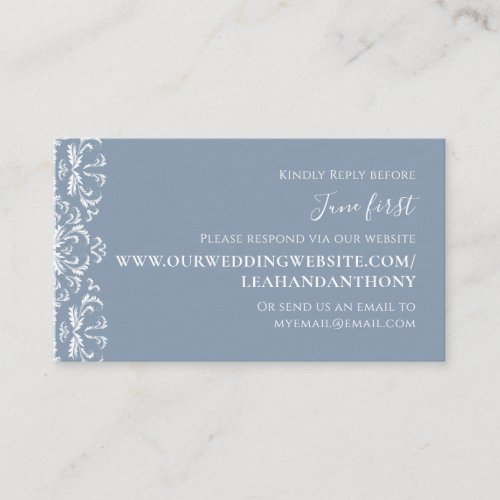 Elegant Modern Simple Dusty Blue Via Website Enclosure Card