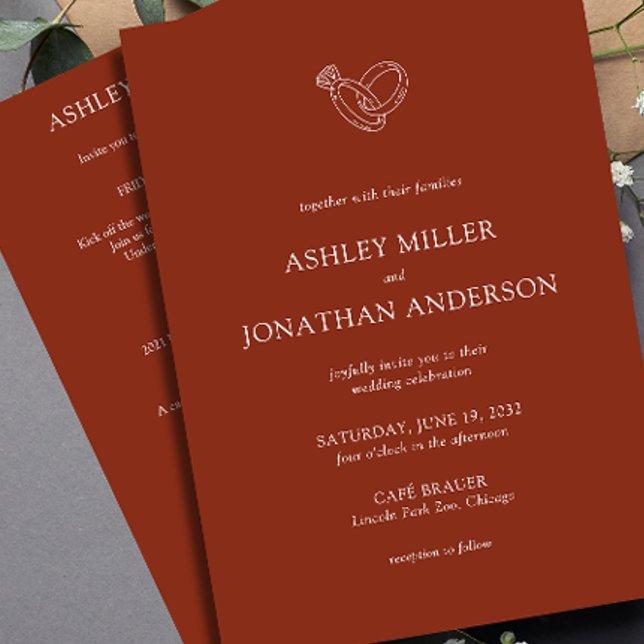 Elegant Modern Simple Elements All-in-One Wedding Invitation (Creator Uploaded)