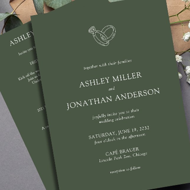 Elegant Modern Simple Elements All-in-One Wedding Invitation (Creator Uploaded)
