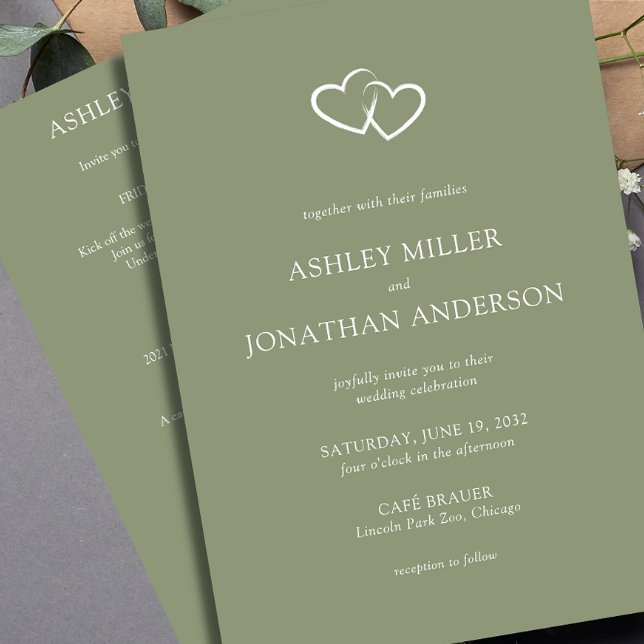 Elegant Modern Simple Elements All-in-One Wedding Invitation (Creator Uploaded)