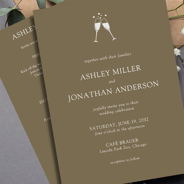 Elegant Modern Simple Elements All-in-One Wedding Invitation (Creator Uploaded)