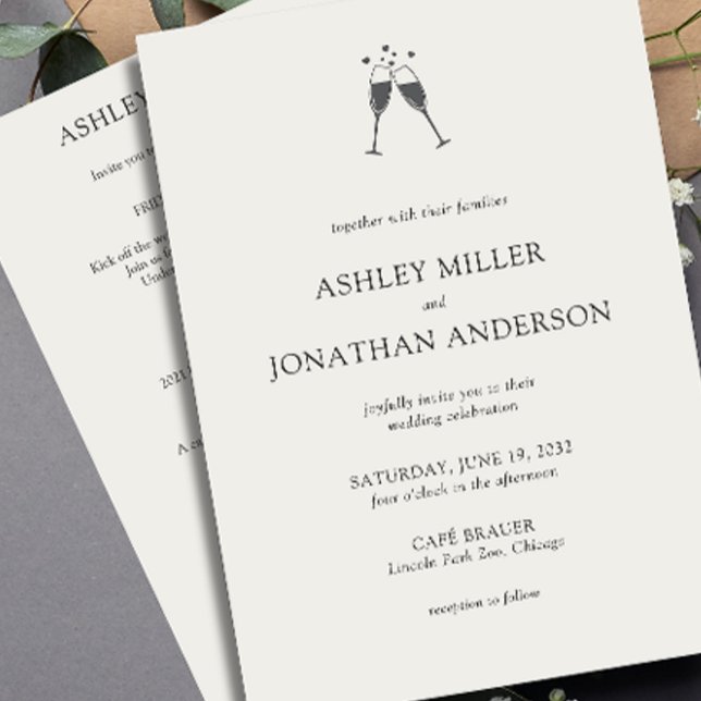 Elegant Modern Simple Elements All-in-One Wedding Invitation (Creator Uploaded)