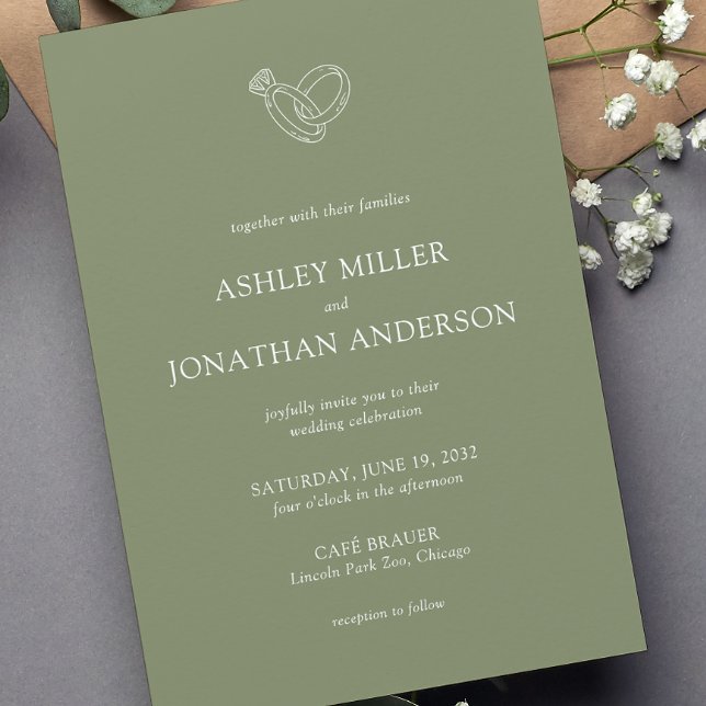 Elegant Modern Simple Elements Wedding Invitation (Creator Uploaded)