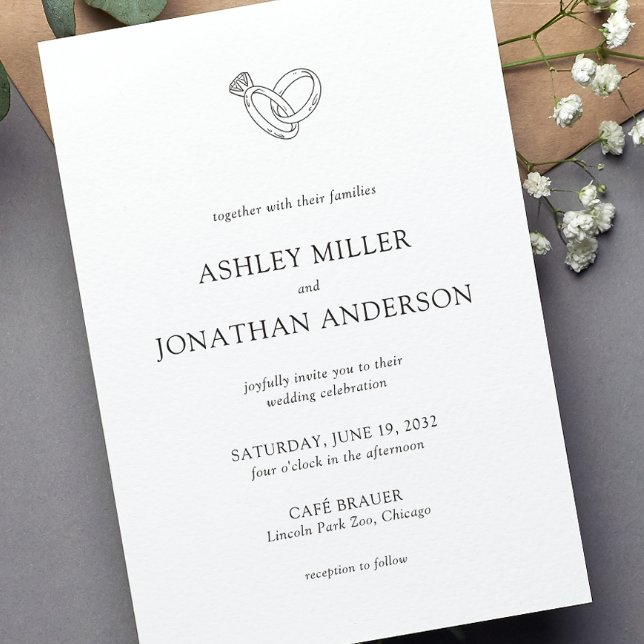 Elegant Modern Simple Elements Wedding Invitation (Creator Uploaded)