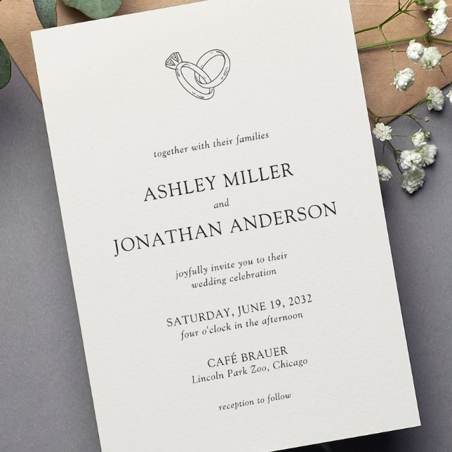 Elegant Modern Simple Elements Wedding Invitation (Creator Uploaded)