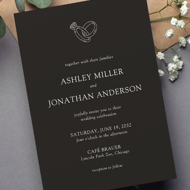 Elegant Modern Simple Elements Wedding Invitation (Creator Uploaded)