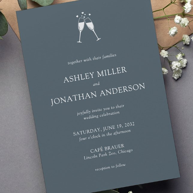 Elegant Modern Simple Elements Wedding Invitation (Creator Uploaded)