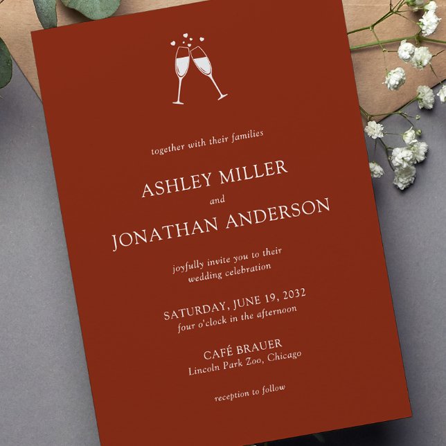 Elegant Modern Simple Elements Wedding Invitation (Creator Uploaded)