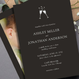 Elegant Modern Simple Elements Wedding Photo Invitation