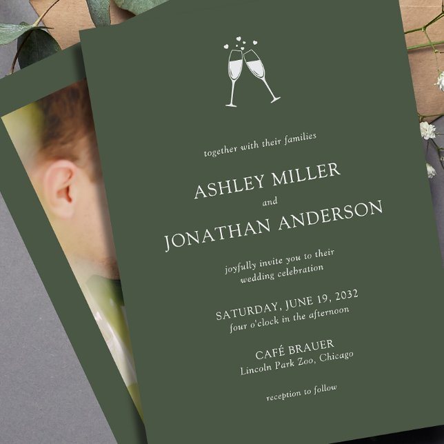 Elegant Modern Simple Elements Wedding Photo Invitation (Creator Uploaded)