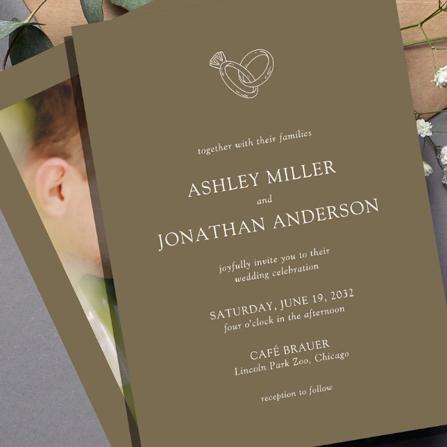 Elegant Modern Simple Elements Wedding Photo Invitation (Creator Uploaded)