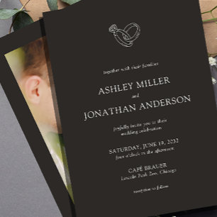 Elegant Modern Simple Elements Wedding Photo Invitation