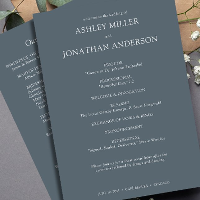 Elegant Modern Simple Elements Wedding Program (Creator Uploaded)