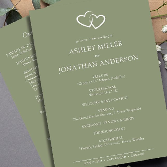 Elegant Modern Simple Elements Wedding Program (Creator Uploaded)