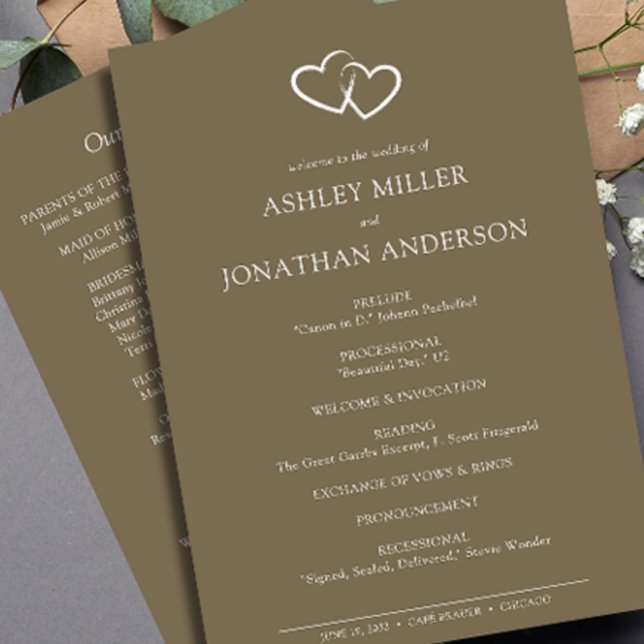 Elegant Modern Simple Elements Wedding Program (Creator Uploaded)