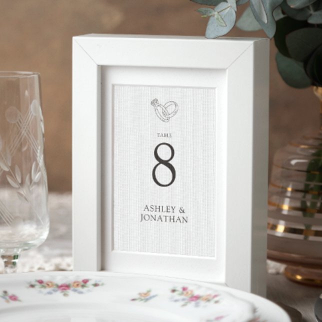 Elegant Modern Simple Elements Wedding Table Number (Creator Uploaded)