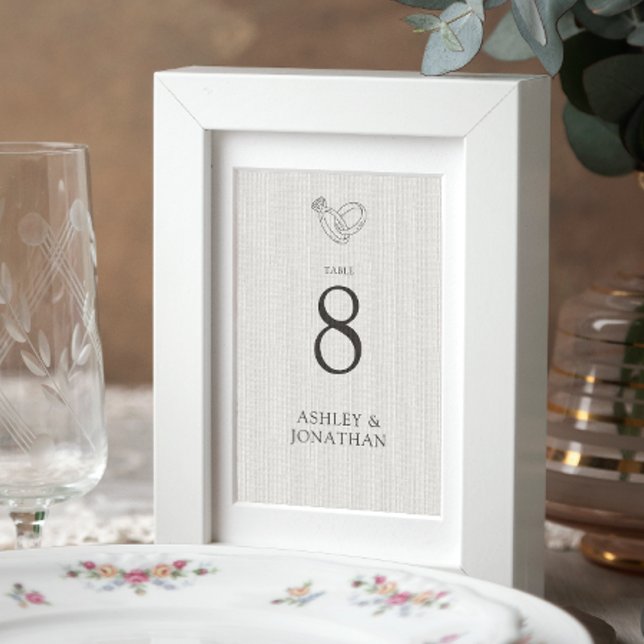 Elegant Modern Simple Elements Wedding Table Number (Creator Uploaded)