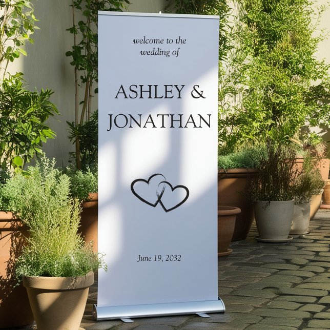 Elegant Modern Simple Elements Wedding Welcome Retractable Banner (Creator Uploaded)