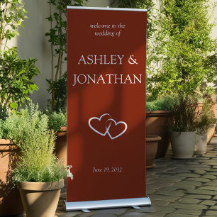 Elegant Modern Simple Elements Wedding Welcome Retractable Banner