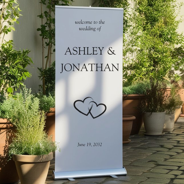 Elegant Modern Simple Elements Wedding Welcome Retractable Banner (Creator Uploaded)