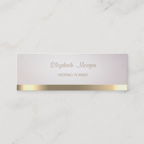 Elegant Modern Simple Faux Gold Stripe Mini Business Card