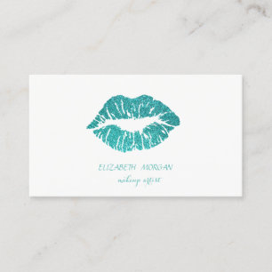 Elegant  Modern,Simple,Glittery Lips,Makeup artist Business Card