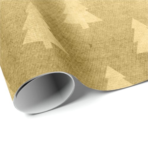 Elegant modern simple gold Christmas tree pattern Wrapping Paper