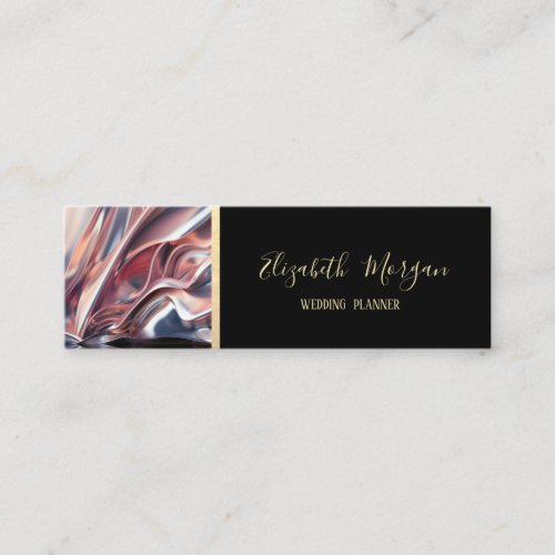Elegant Modern SimpleGold StripeBlackAbstract Mini Business Card