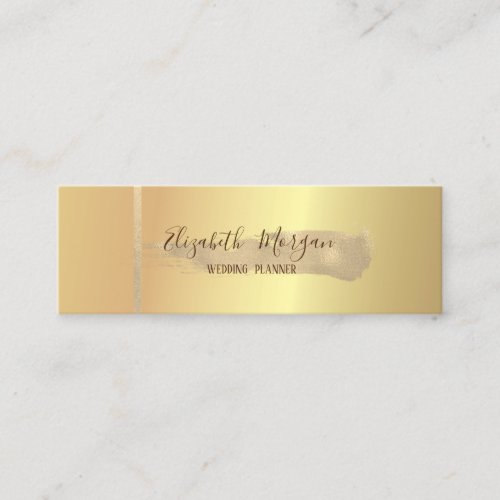 Elegant Modern Simple Gold Stripe Brush Stroke Mini Business Card