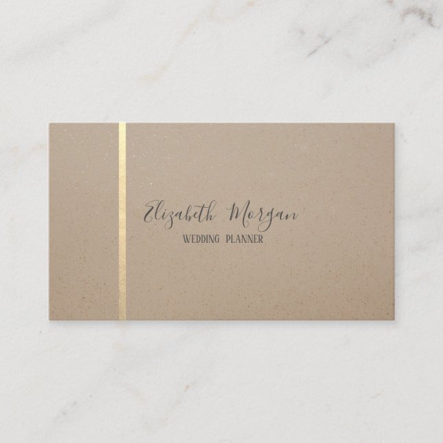 Elegant Modern Simple, Gold Stripe Business Card (Front)